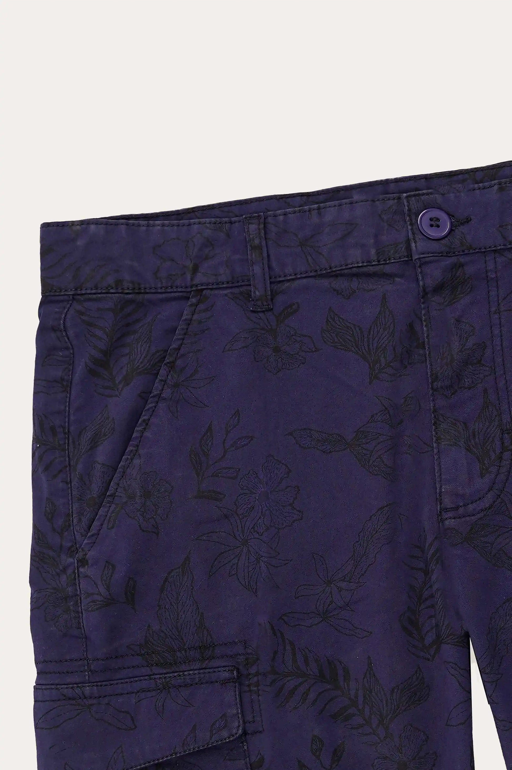 BLUE CARGO PRINTED SHORTS