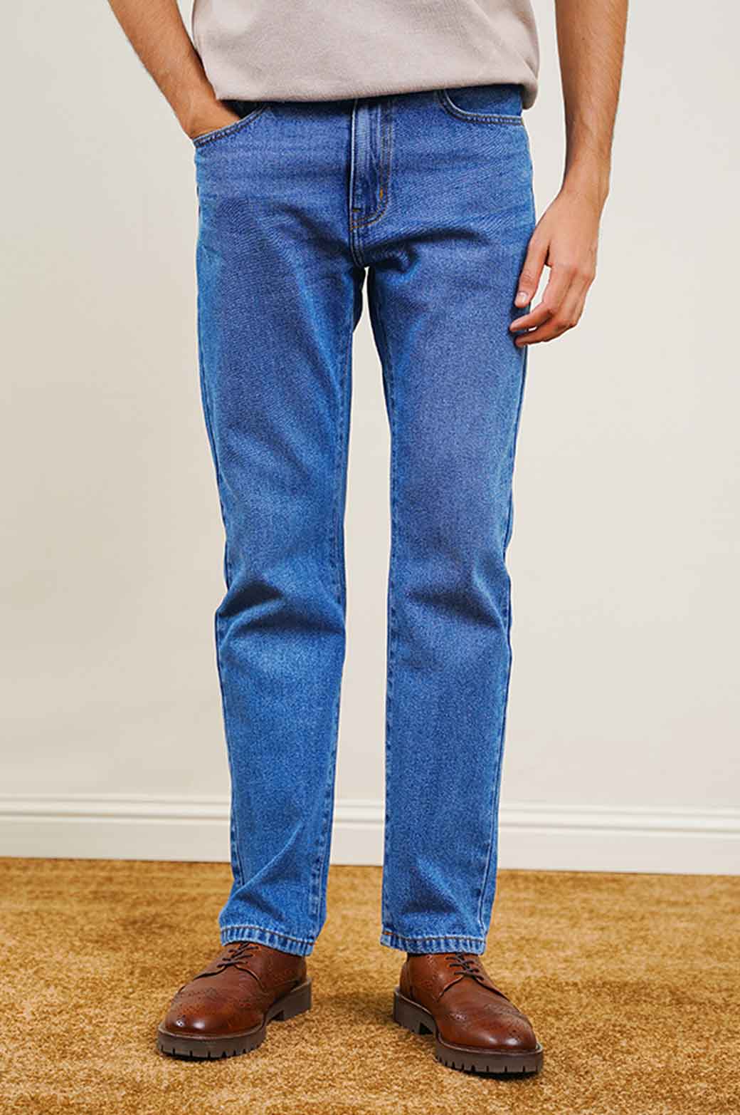 DARK BLUE STRAIGHT CUT DENIM