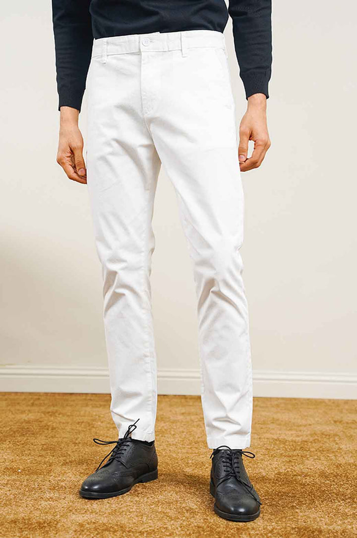 WHITE EASY CHINO PANTS