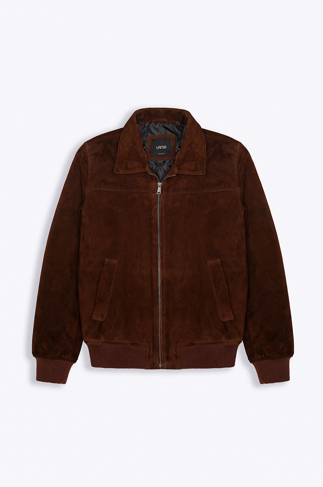 BROWN SUEDE JACKET WITH LAMB WOOL