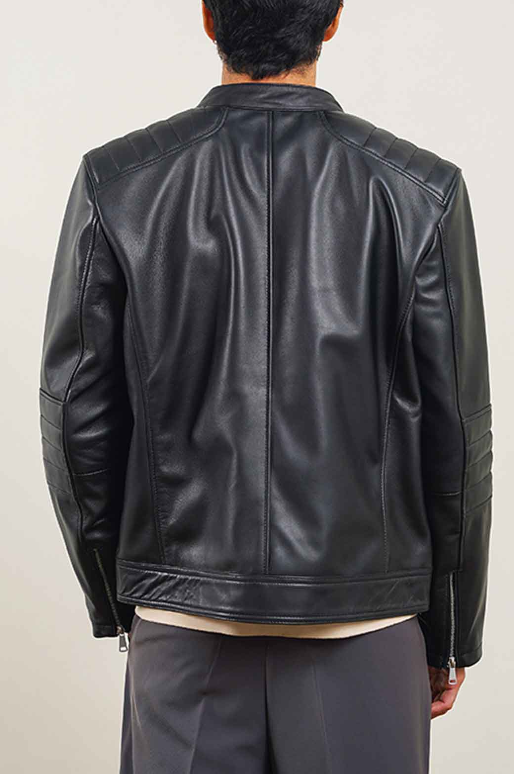 BLACK LEATHER BIKER JACKET