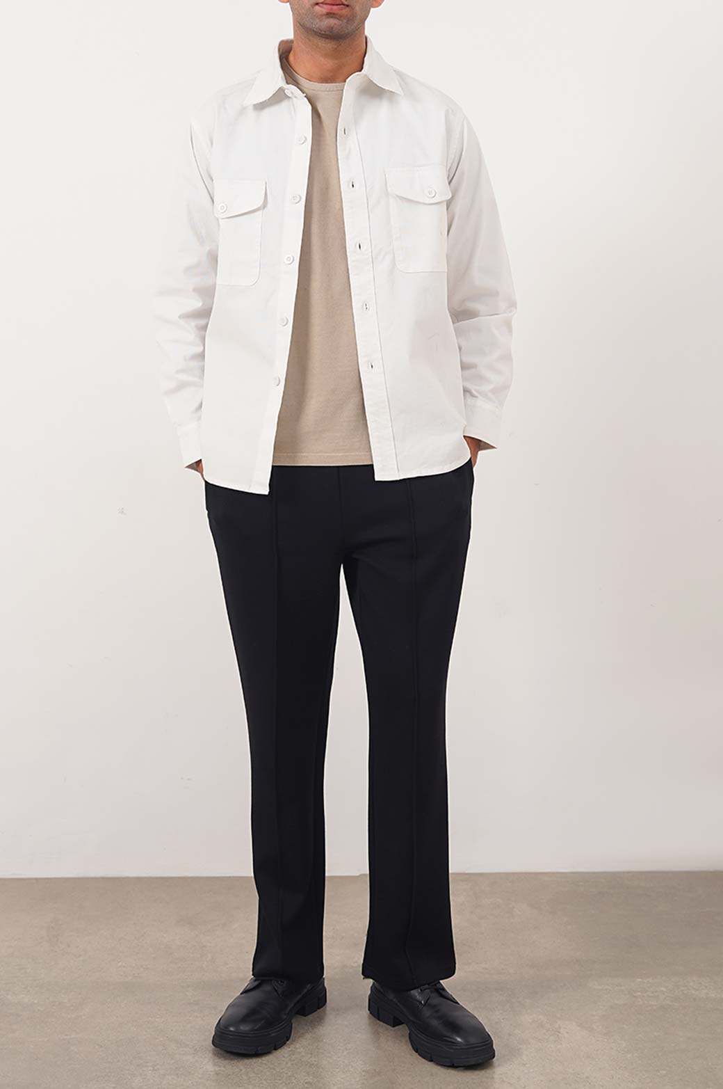 WHITE OVERSHIRT WITH POCKETS