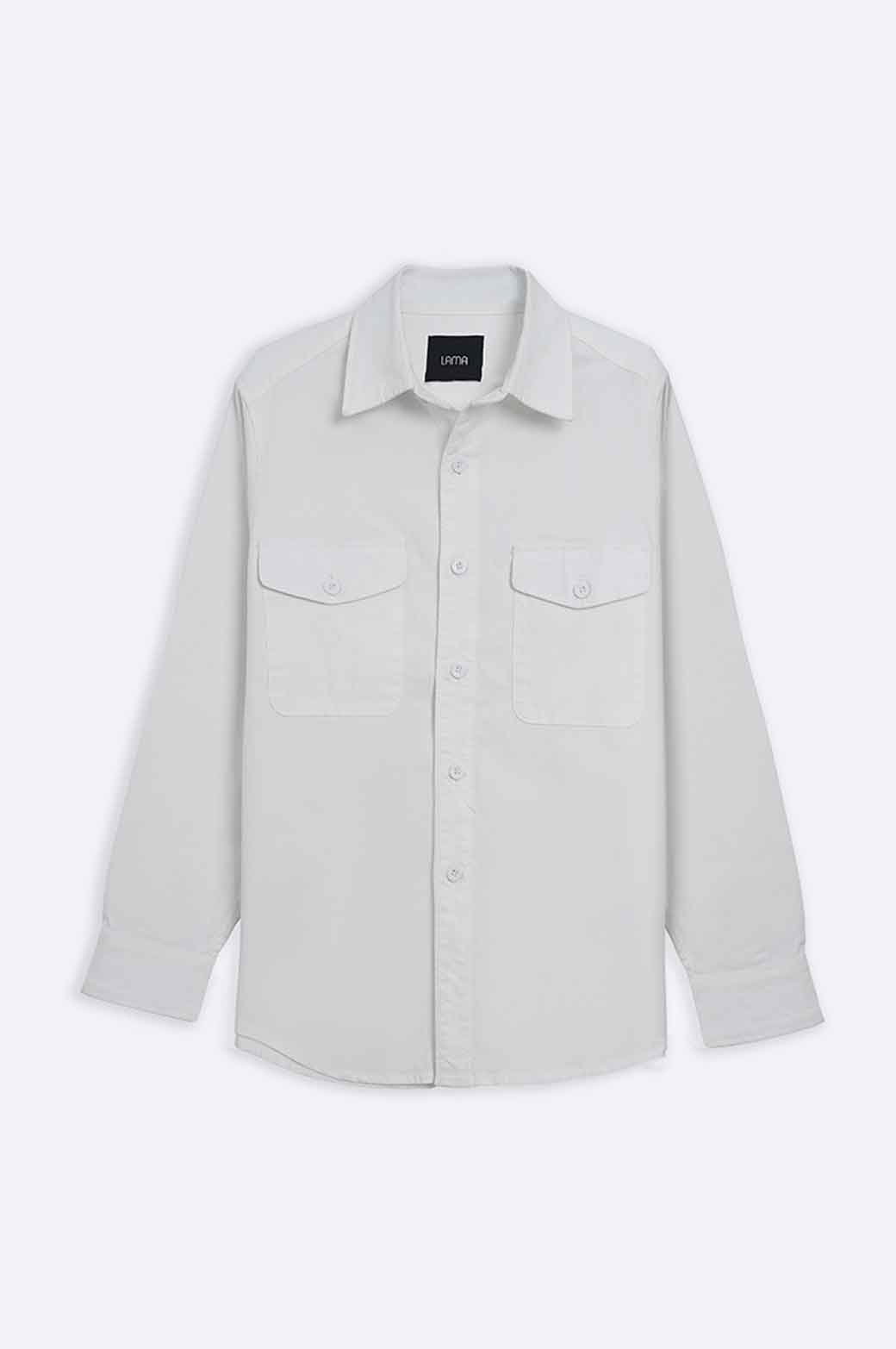 WHITE OVERSHIRT WITH POCKETS
