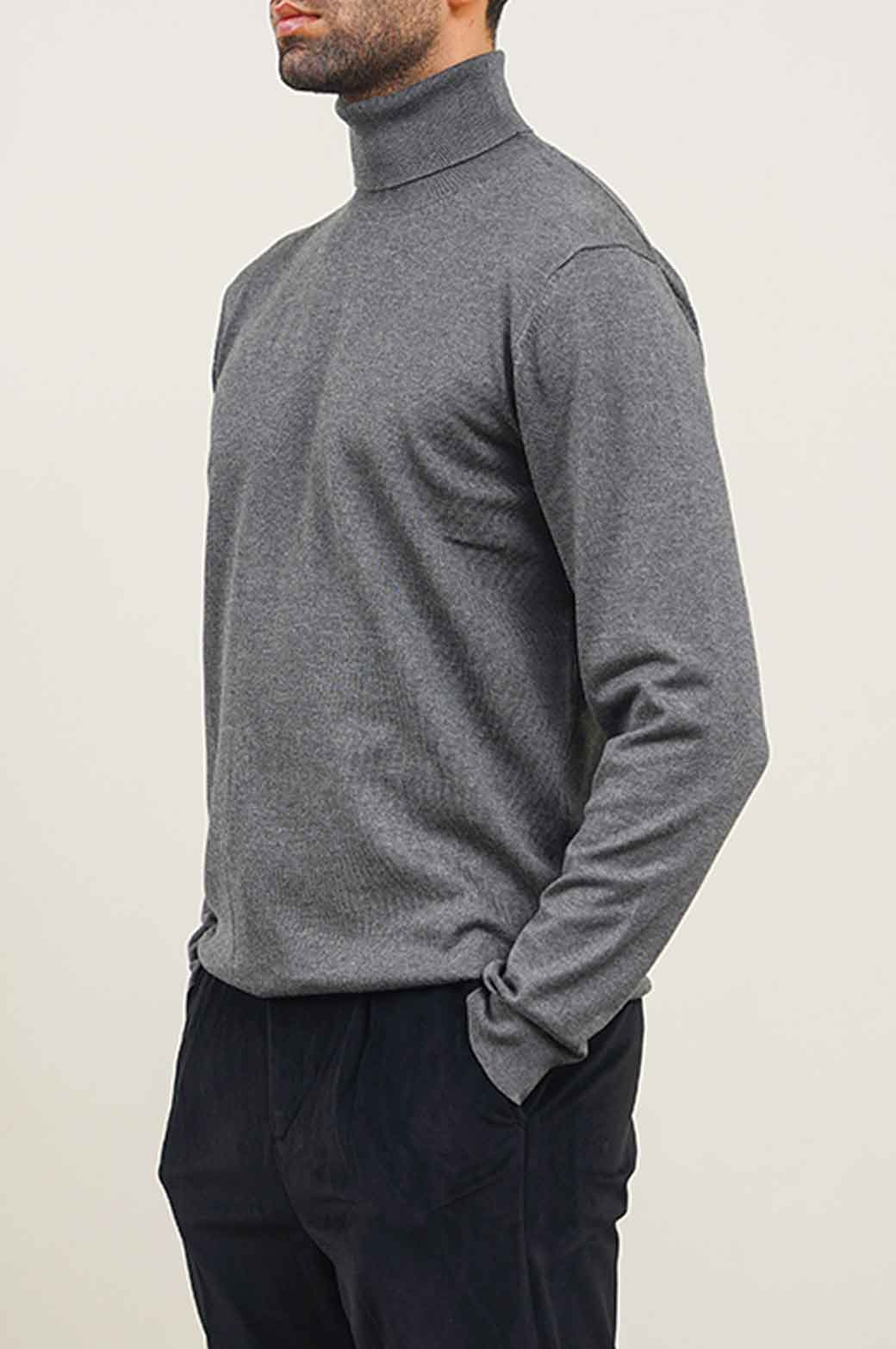 GREY HIGH NECK SWEATER