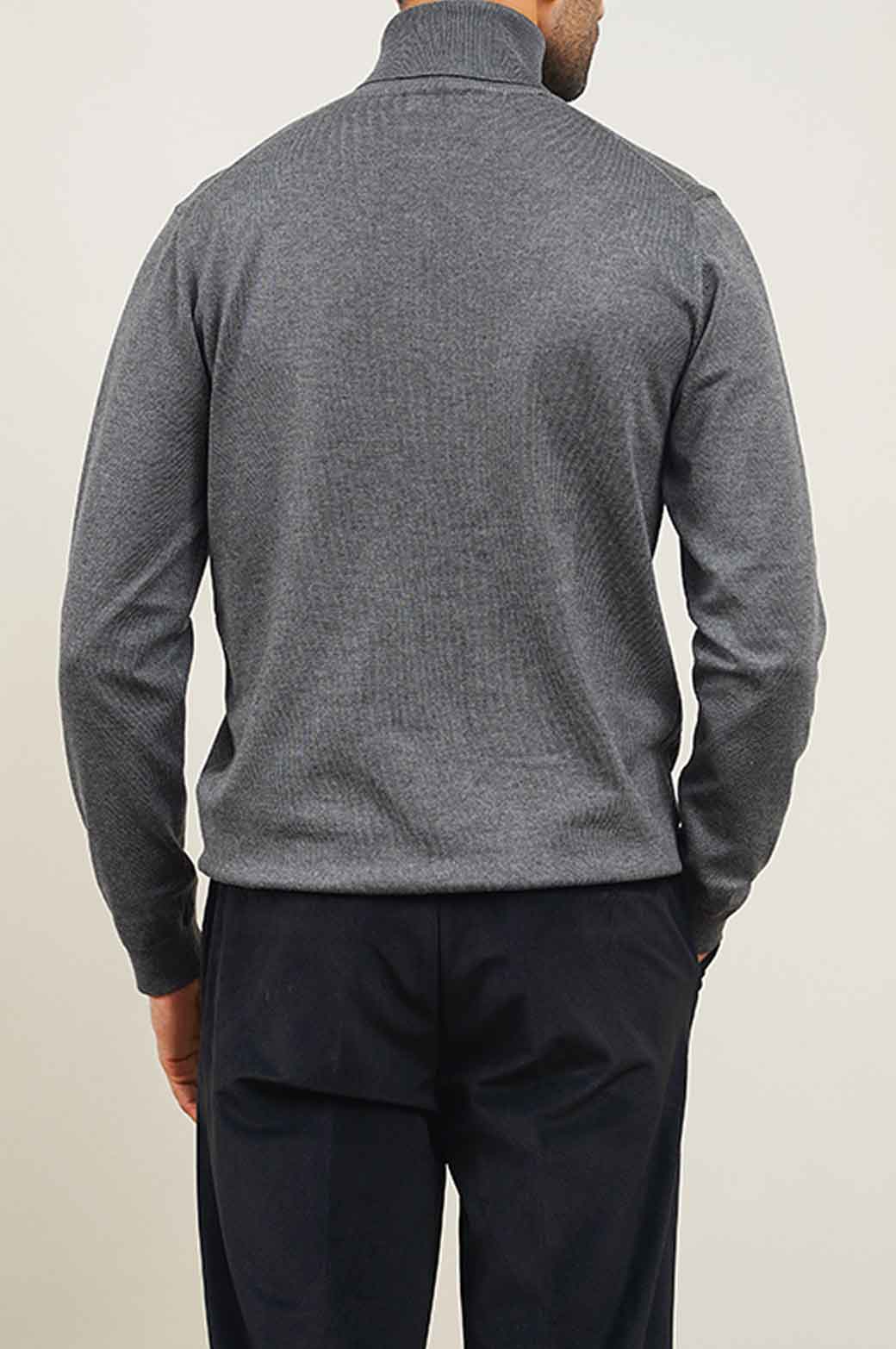 GREY HIGH NECK SWEATER
