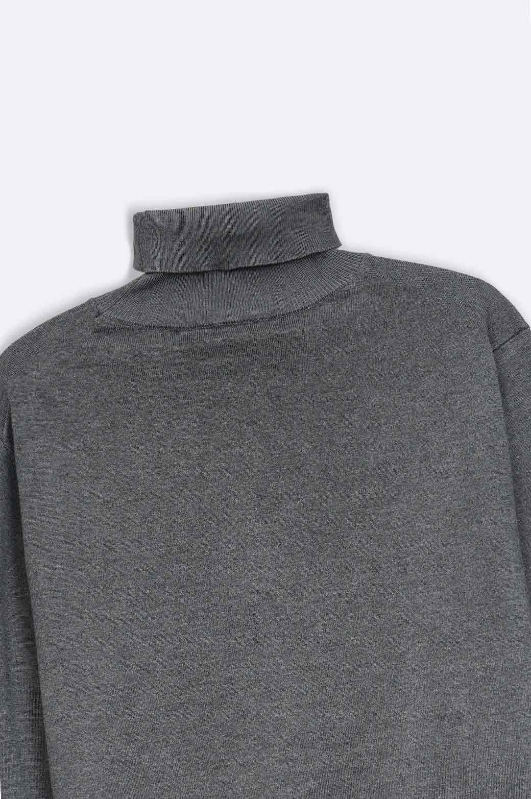 GREY HIGH NECK SWEATER