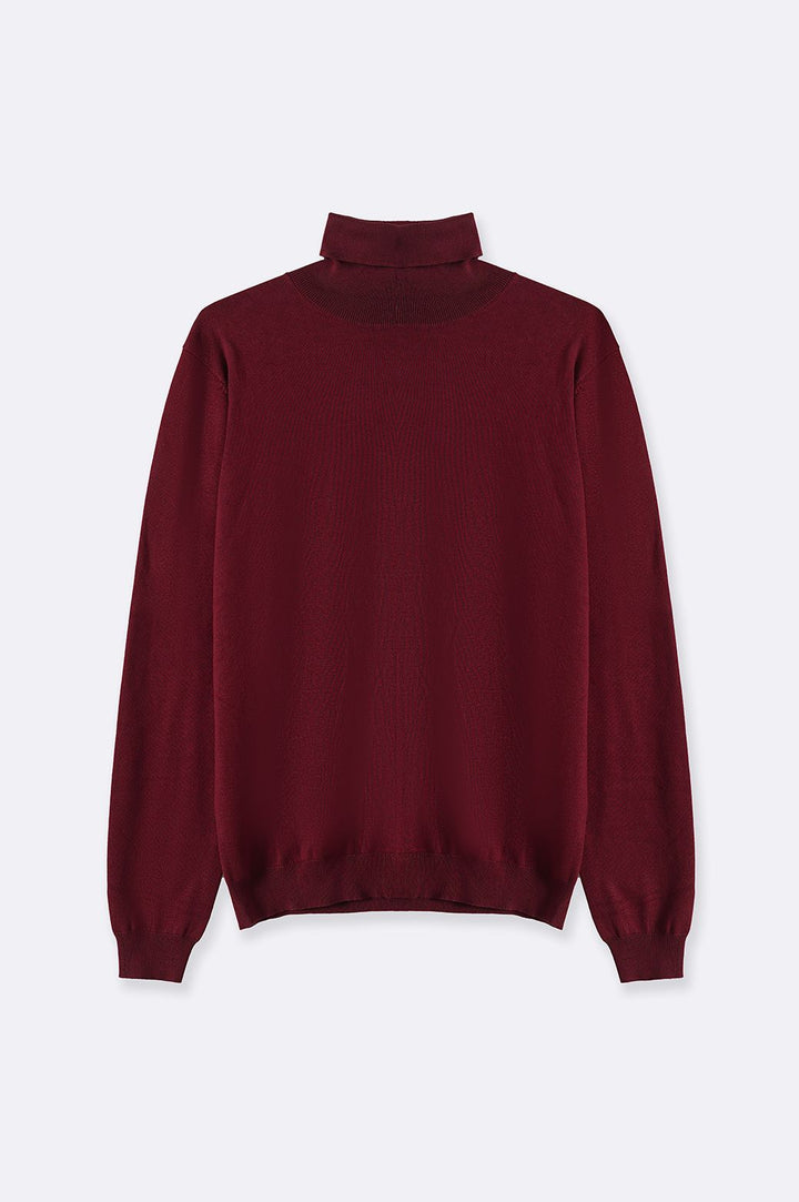 MAROON HIGH NECK SWEATER