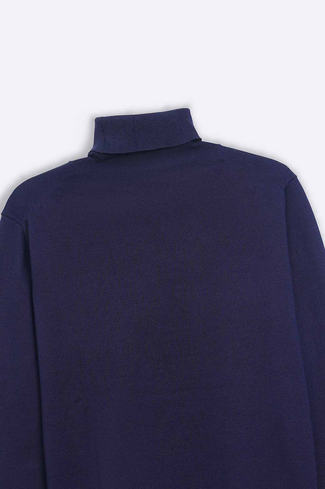 NAVY HIGH NECK SWEATER