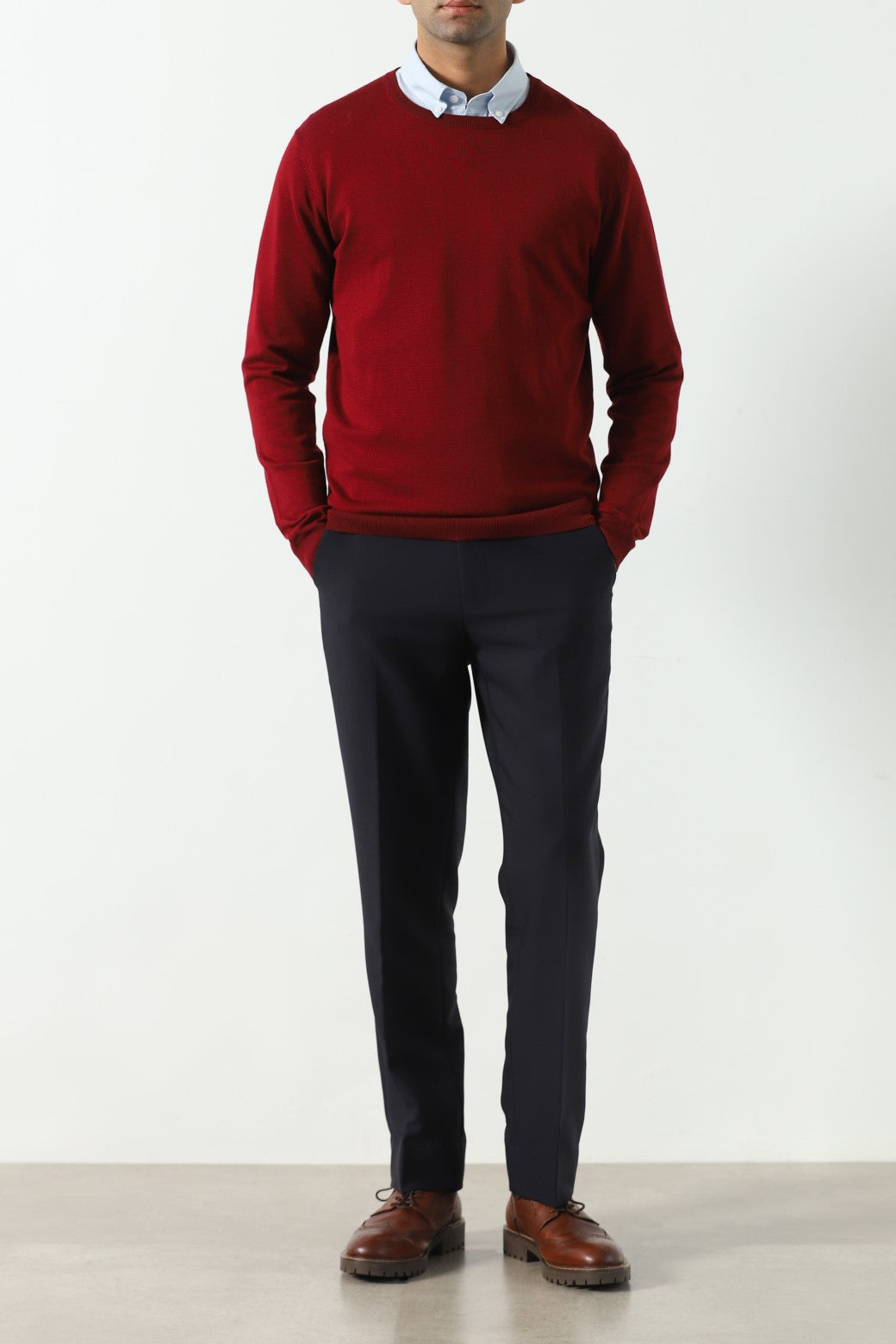 MAROON CREW NECK SWEATER