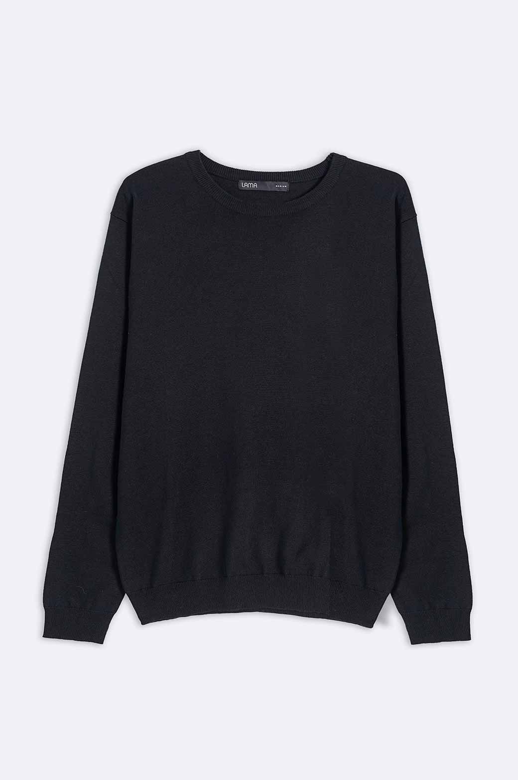 BLACK SOFT TEXTURED SWEATER