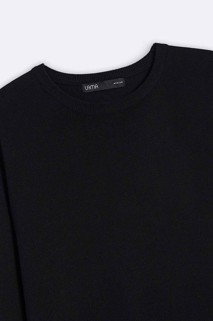 BLACK SOFT TEXTURED SWEATER