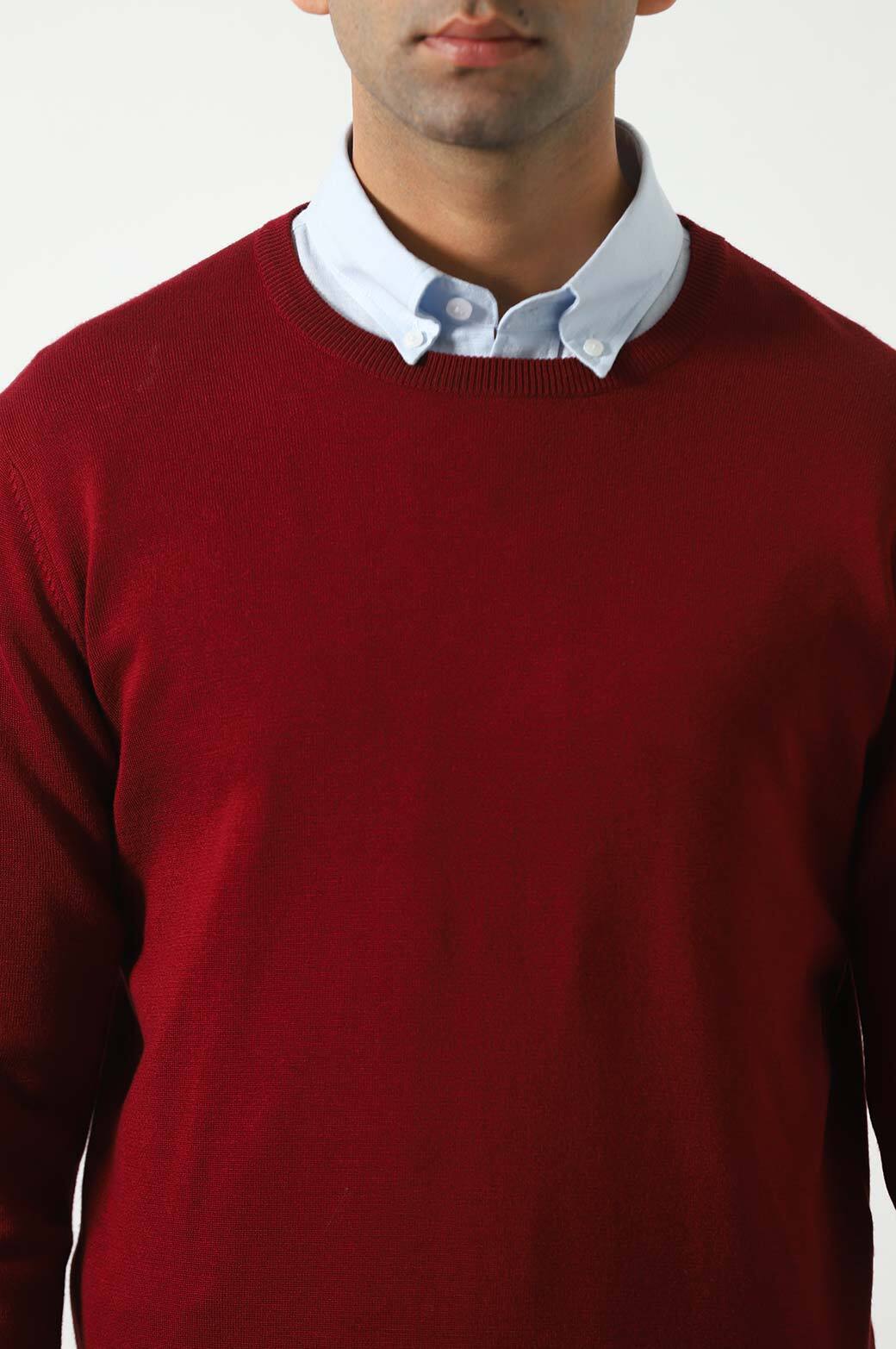 MAROON SOFT TEXTURED SWEATER