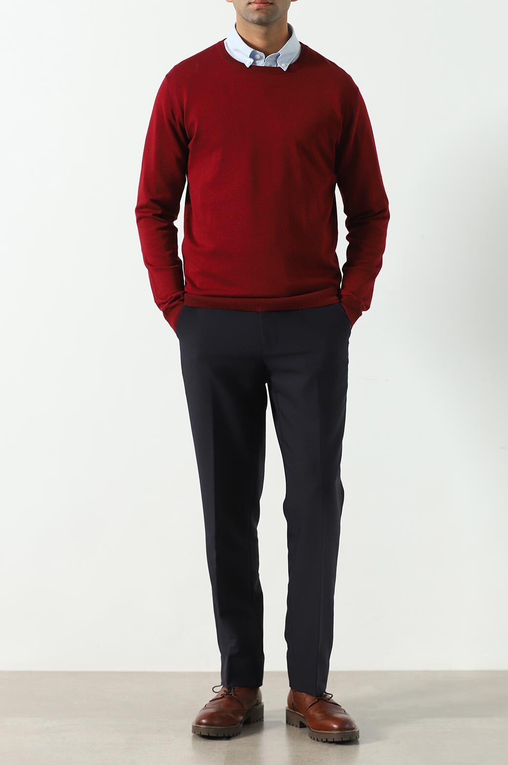 MAROON SOFT TEXTURED SWEATER