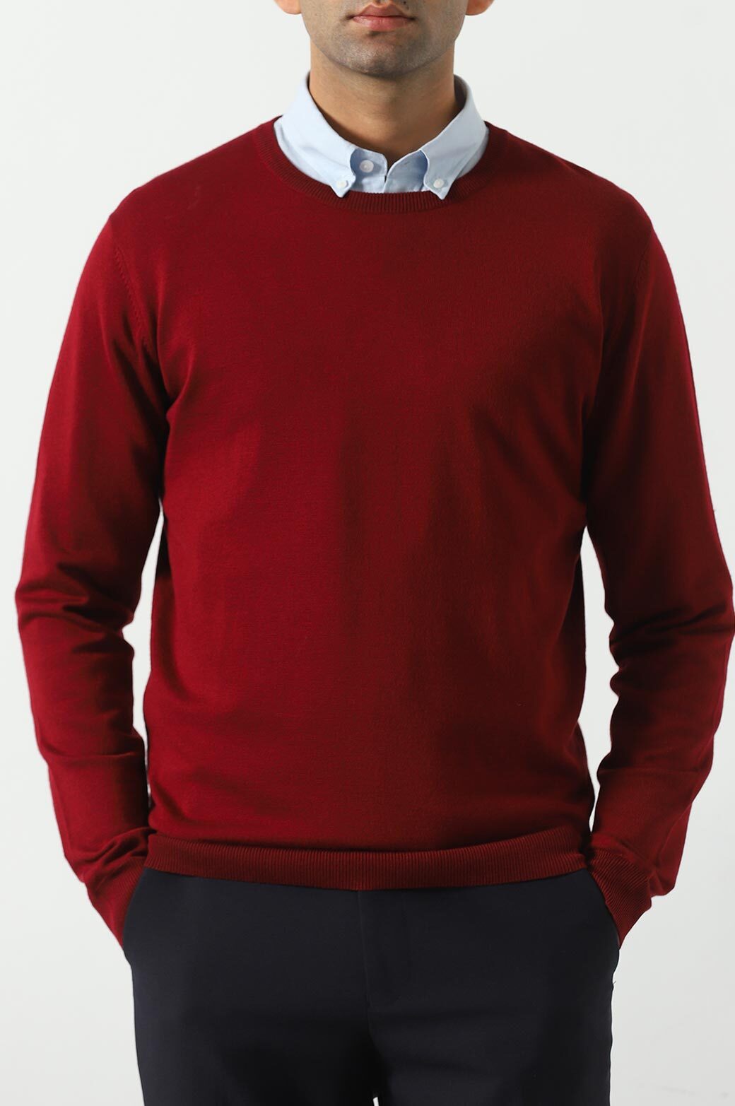 MAROON SOFT TEXTURED SWEATER