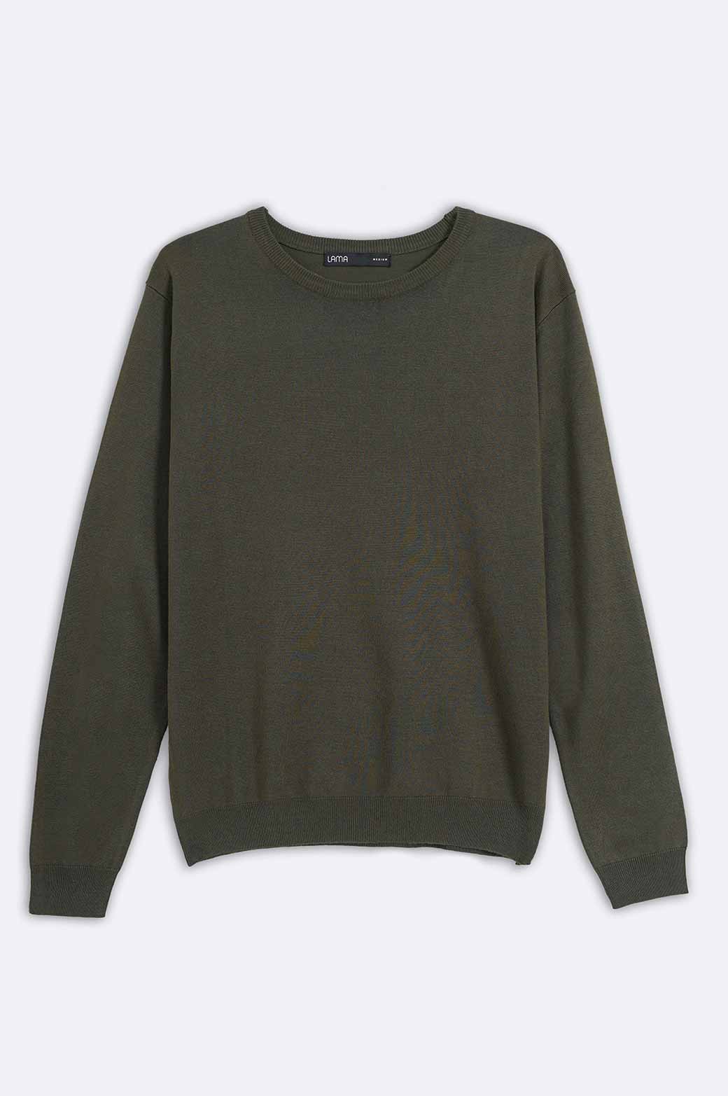 OLIVE SOFT TEXTURED SWEATER