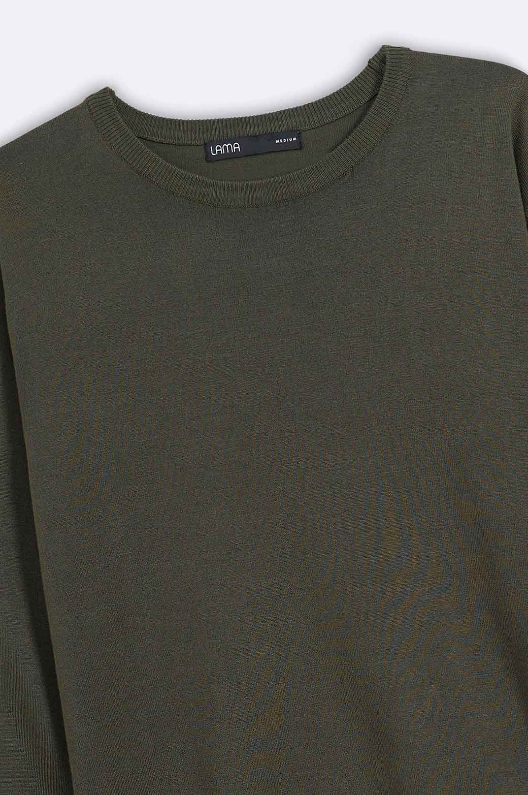 OLIVE SOFT TEXTURED SWEATER