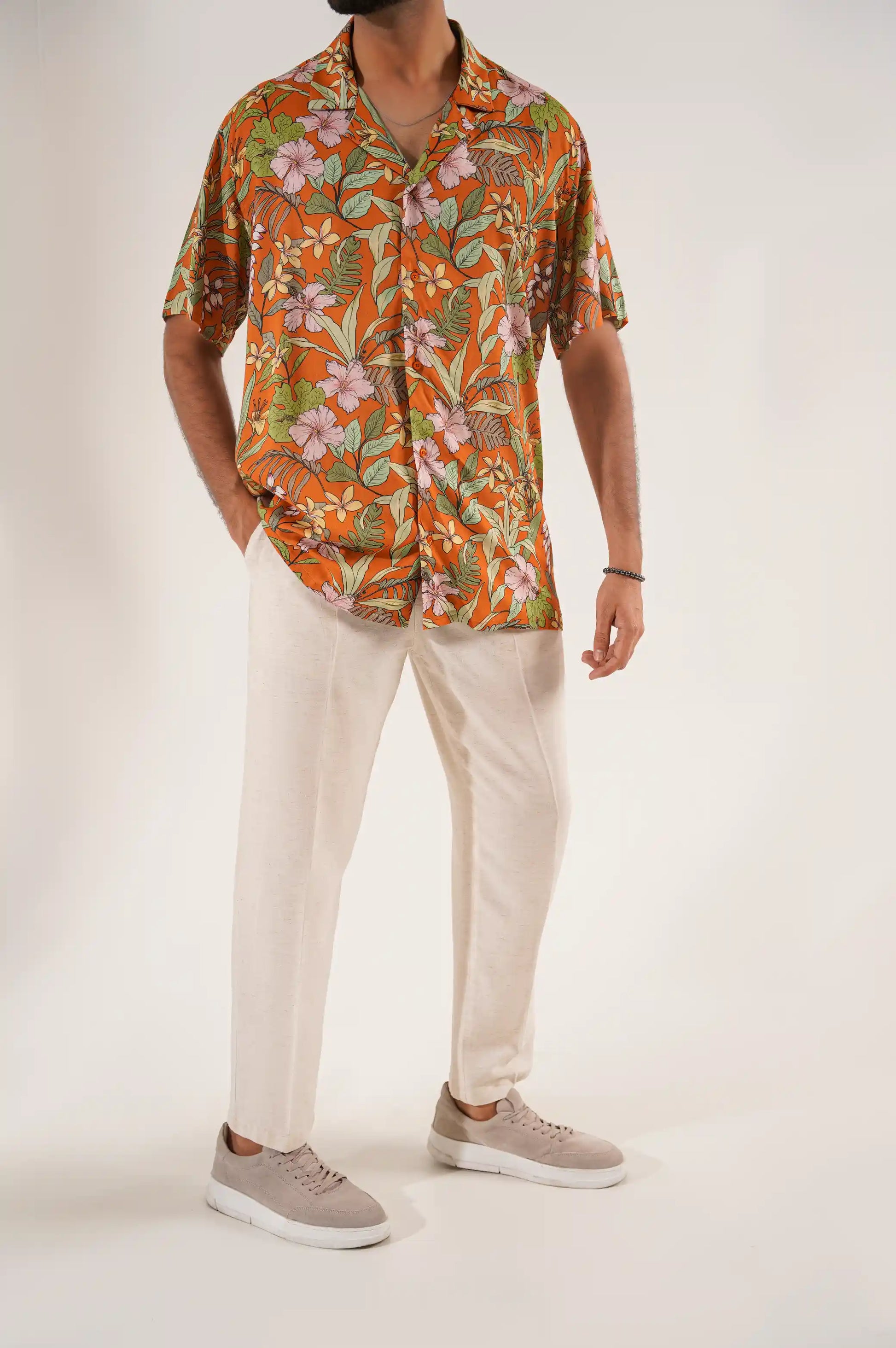 RUST SAFARI BUTTON DOWN SHIRT