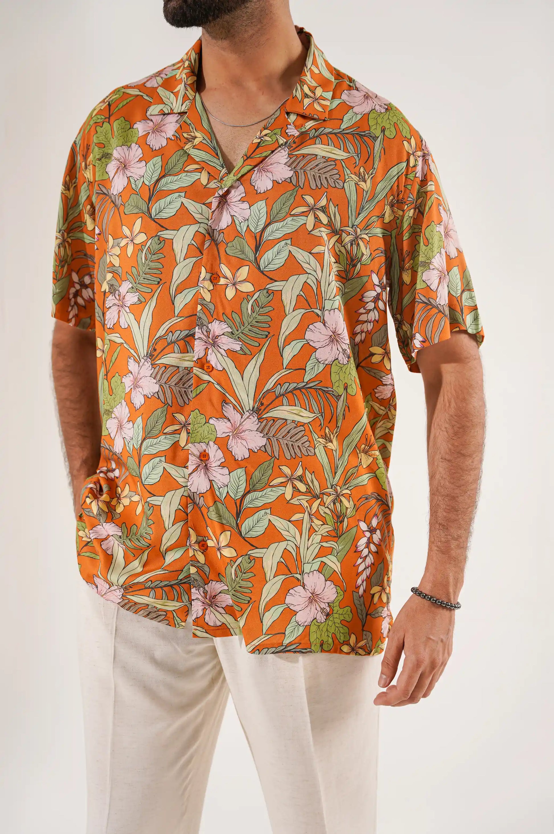 RUST SAFARI BUTTON DOWN SHIRT