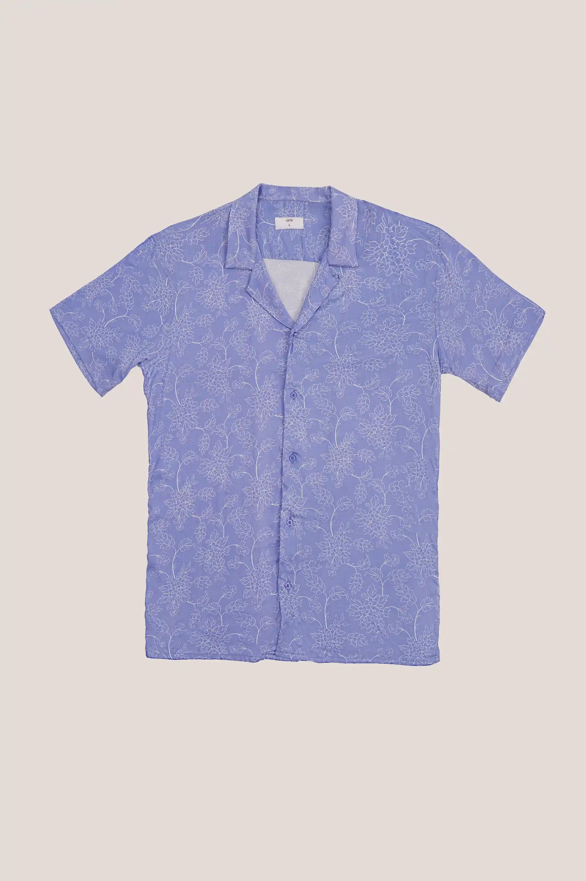 BLUE SAFARI PRINTED BUTTON DOWN SHIRT