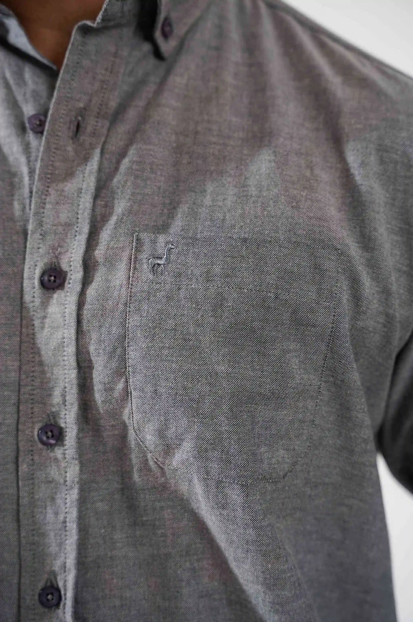 CHARCOAL EVERYDAY BUTTON COLLAR SHIRT