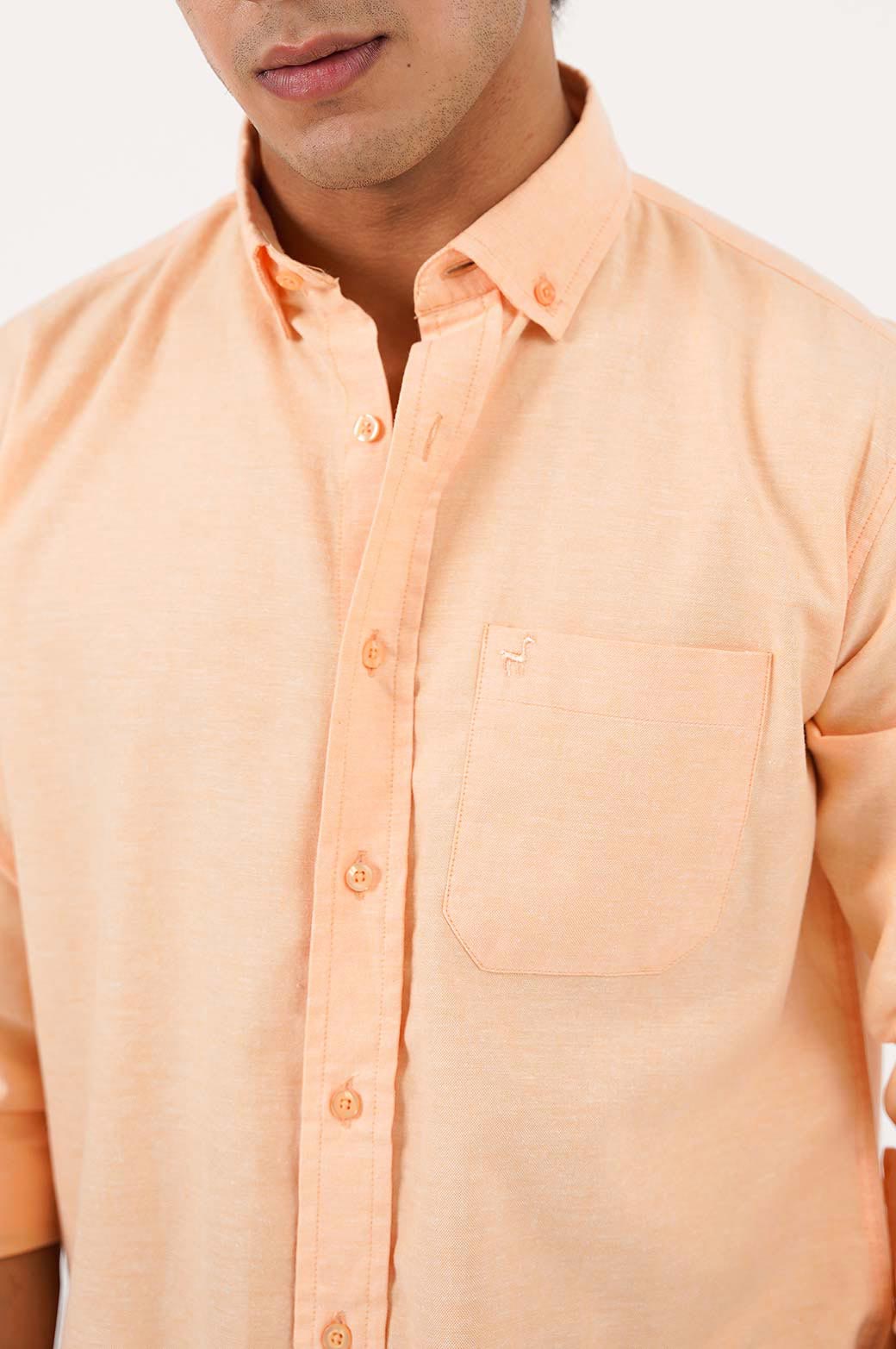 ORANGE BUTTON COLLAR SHIRT