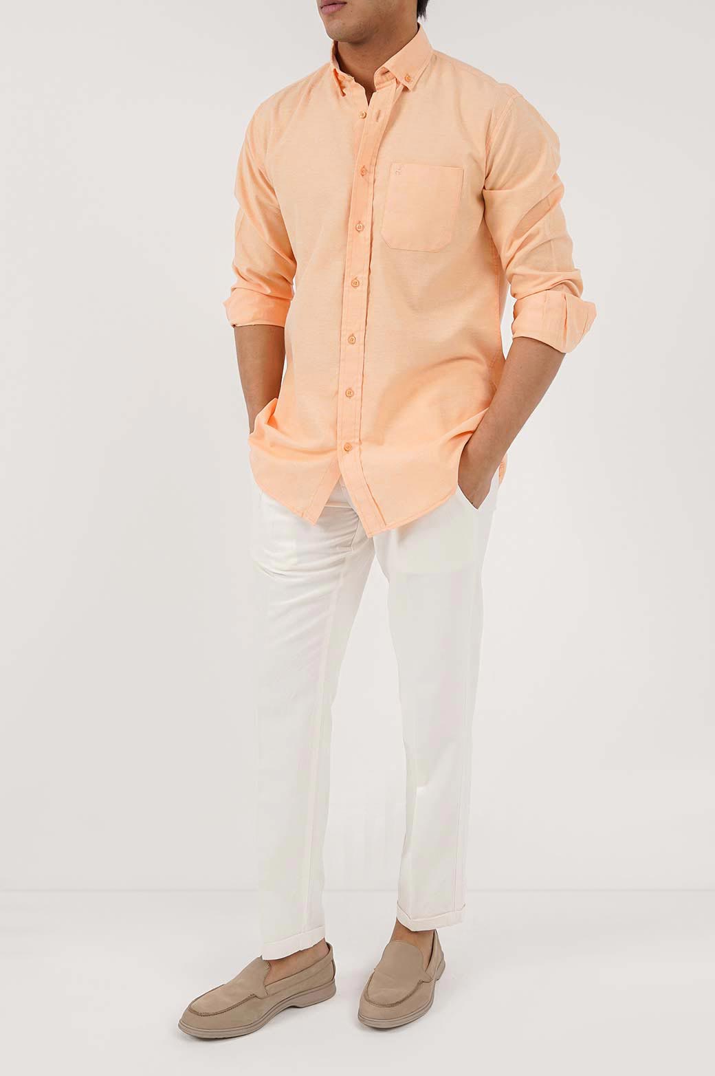 ORANGE BUTTON COLLAR SHIRT