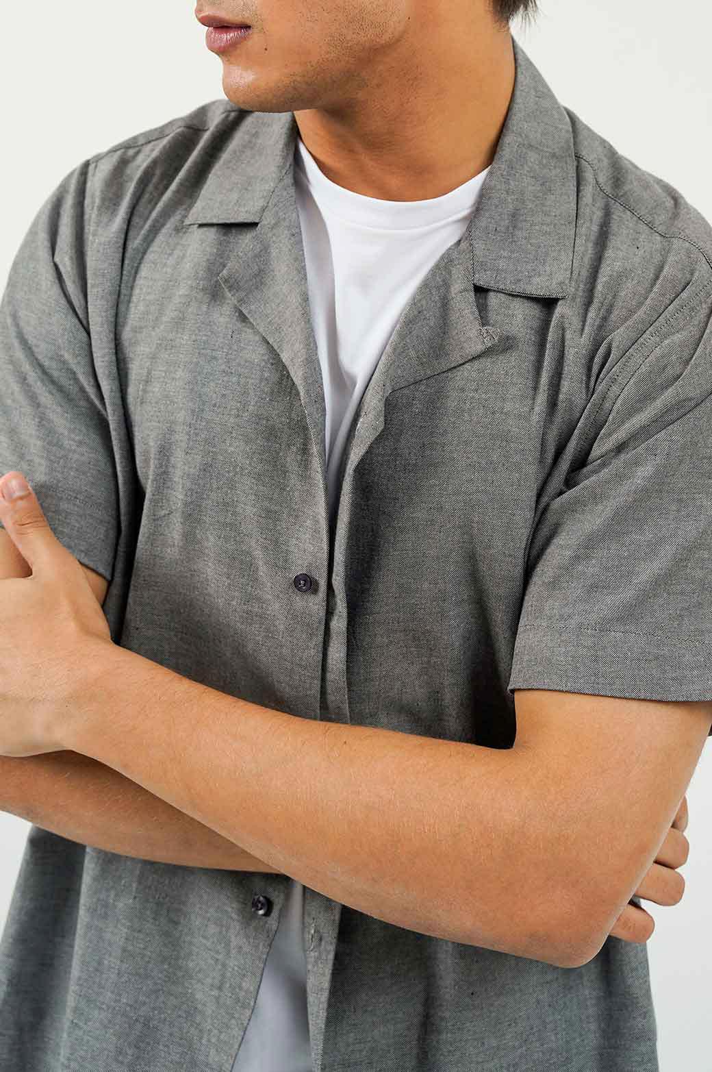 CHARCOAL SAFARI BUTTON DOWN
