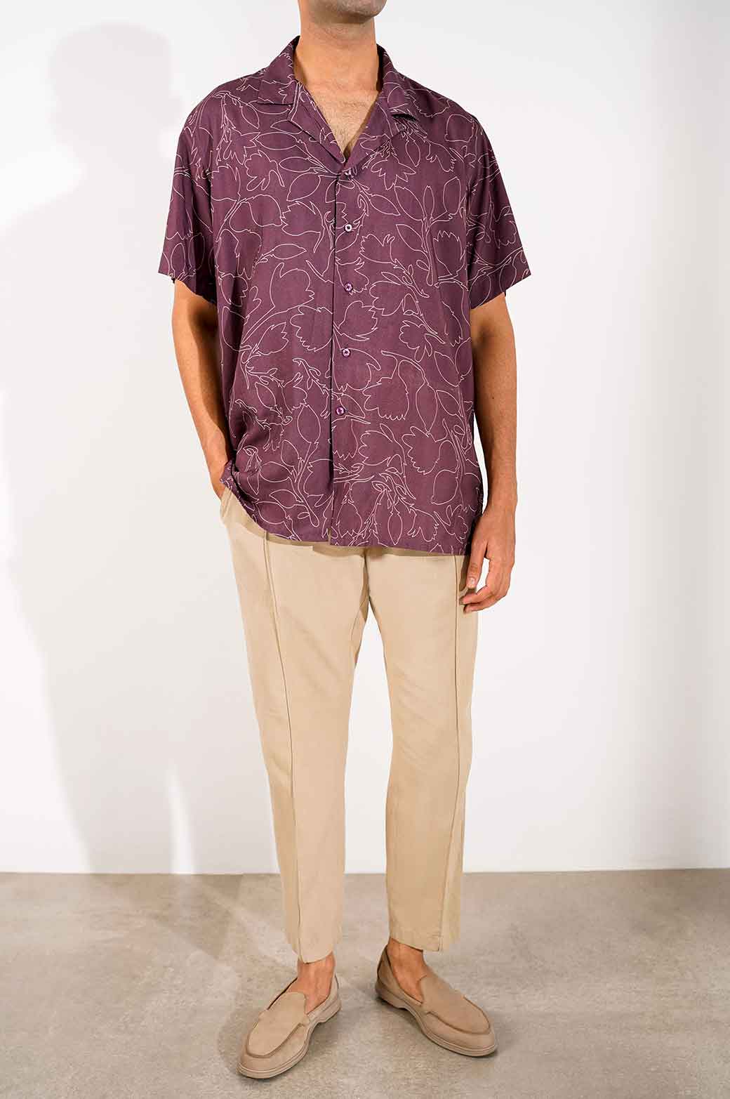 BROWN PRINTED SAFARI SHIRT