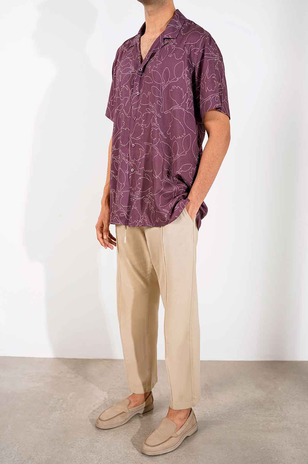 BROWN PRINTED SAFARI SHIRT