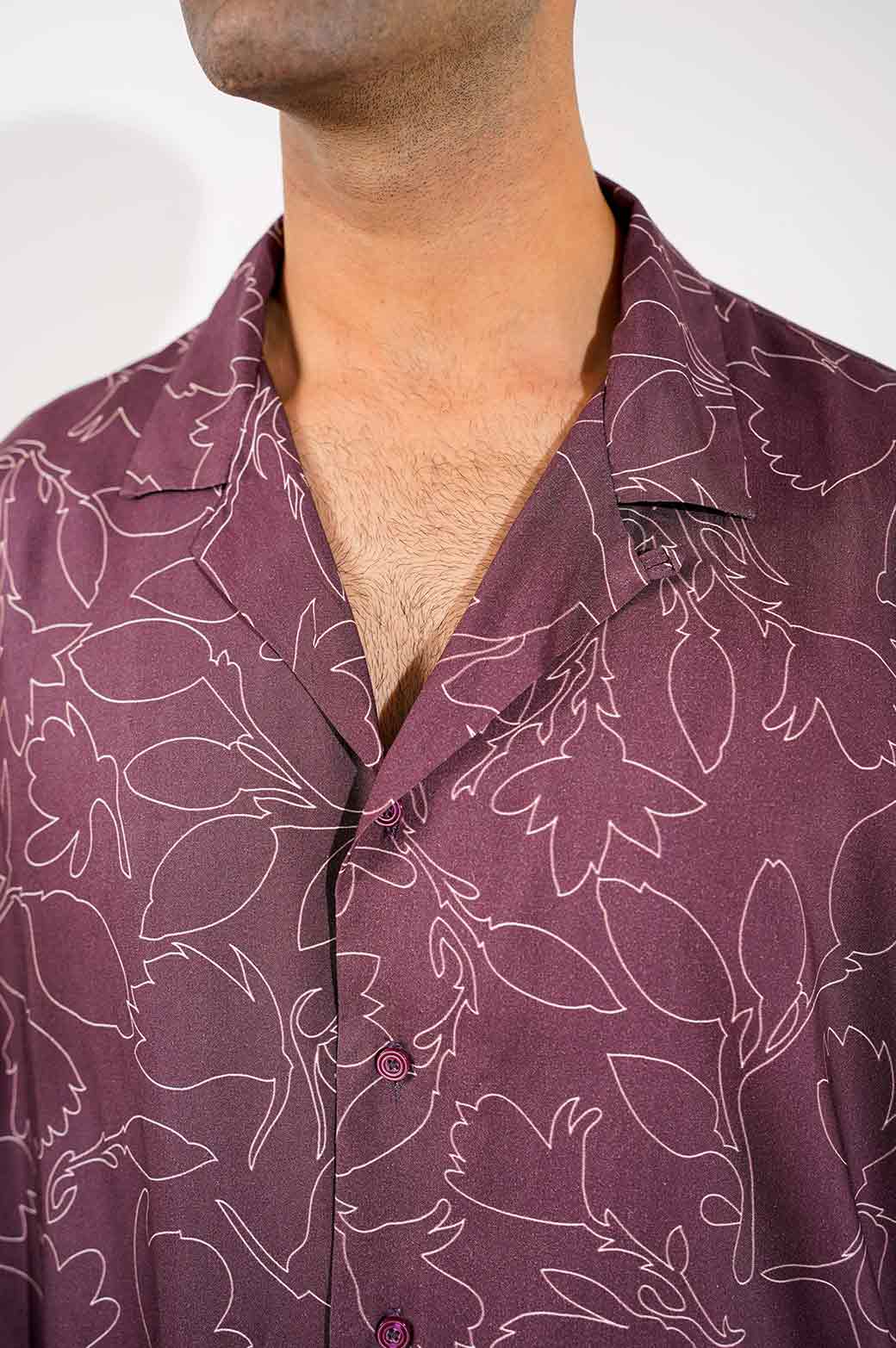 BROWN PRINTED SAFARI SHIRT