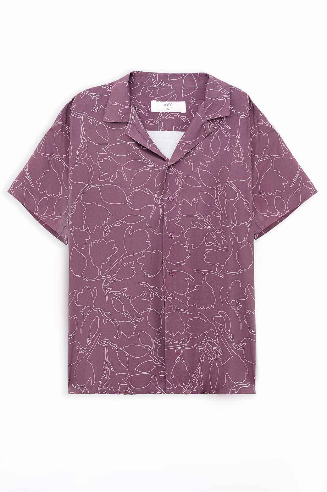 BROWN PRINTED SAFARI SHIRT