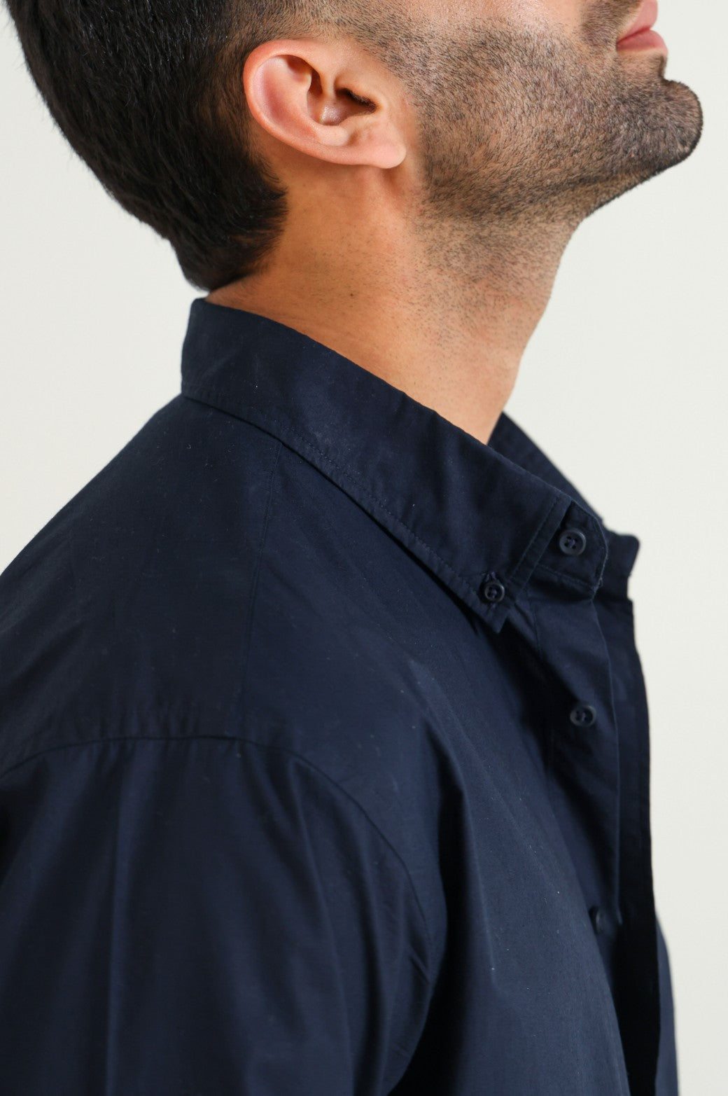 NAVY POPLIN POCKET SHIRT