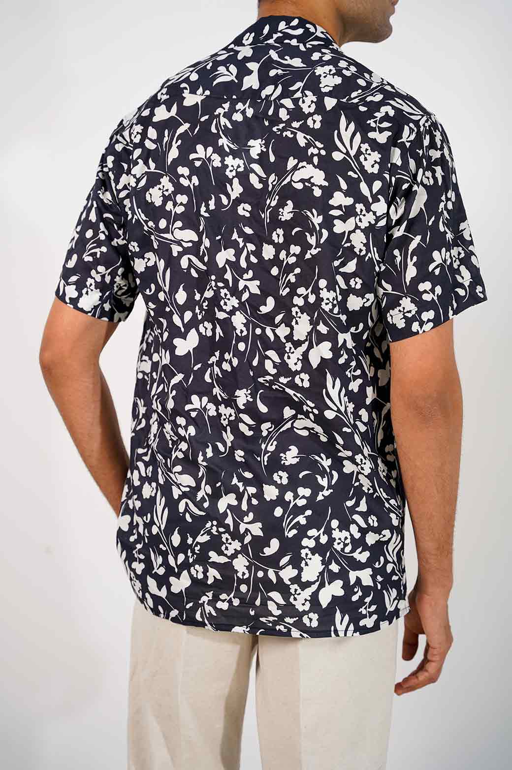 NAVY PRINTED SAFARI SHIRT