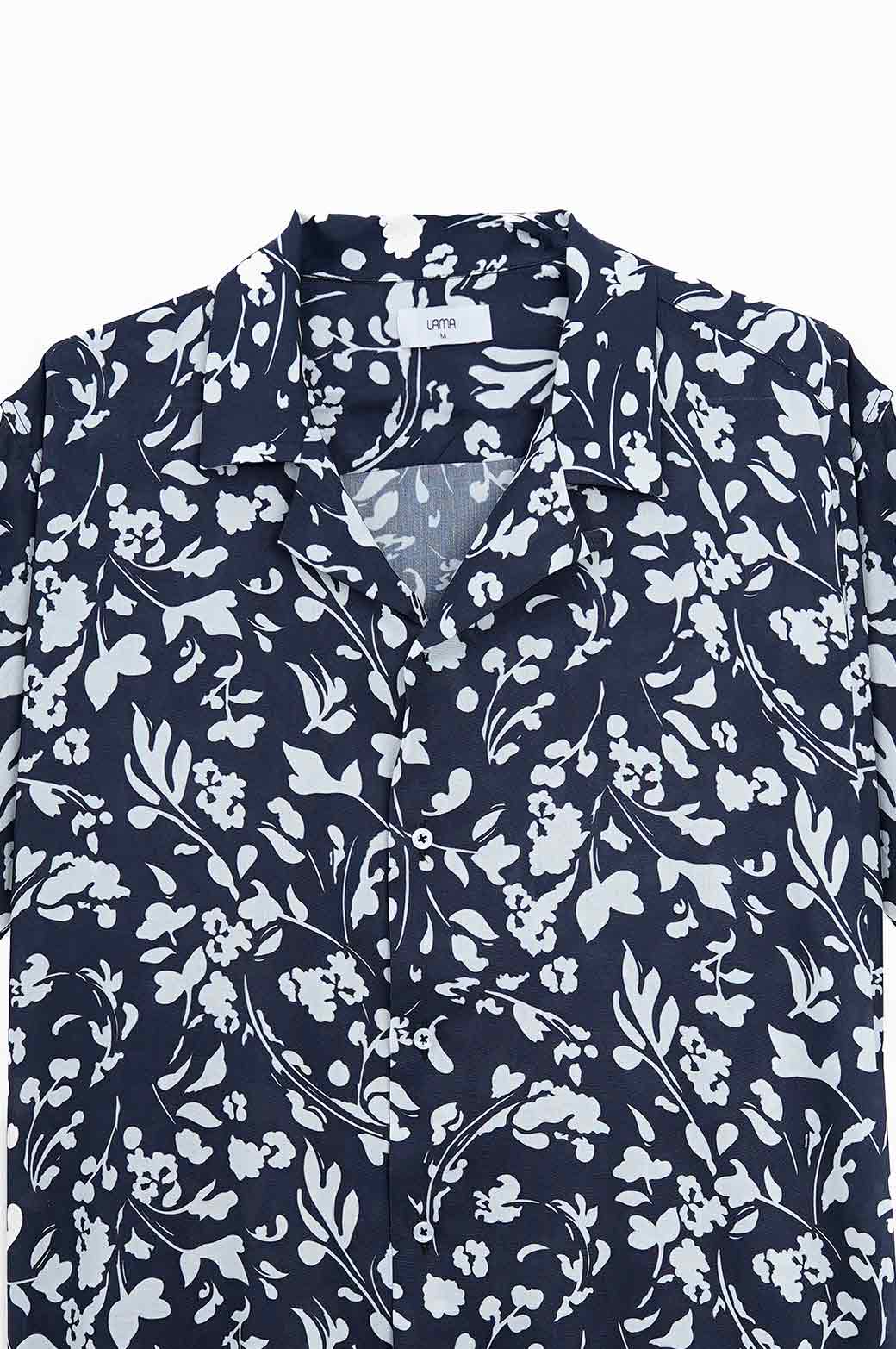 NAVY PRINTED SAFARI SHIRT