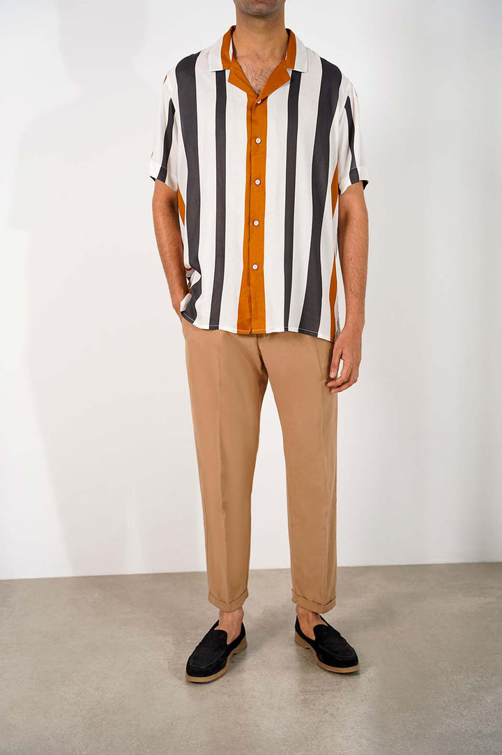WHITE PRINTED SAFARI SHIRT