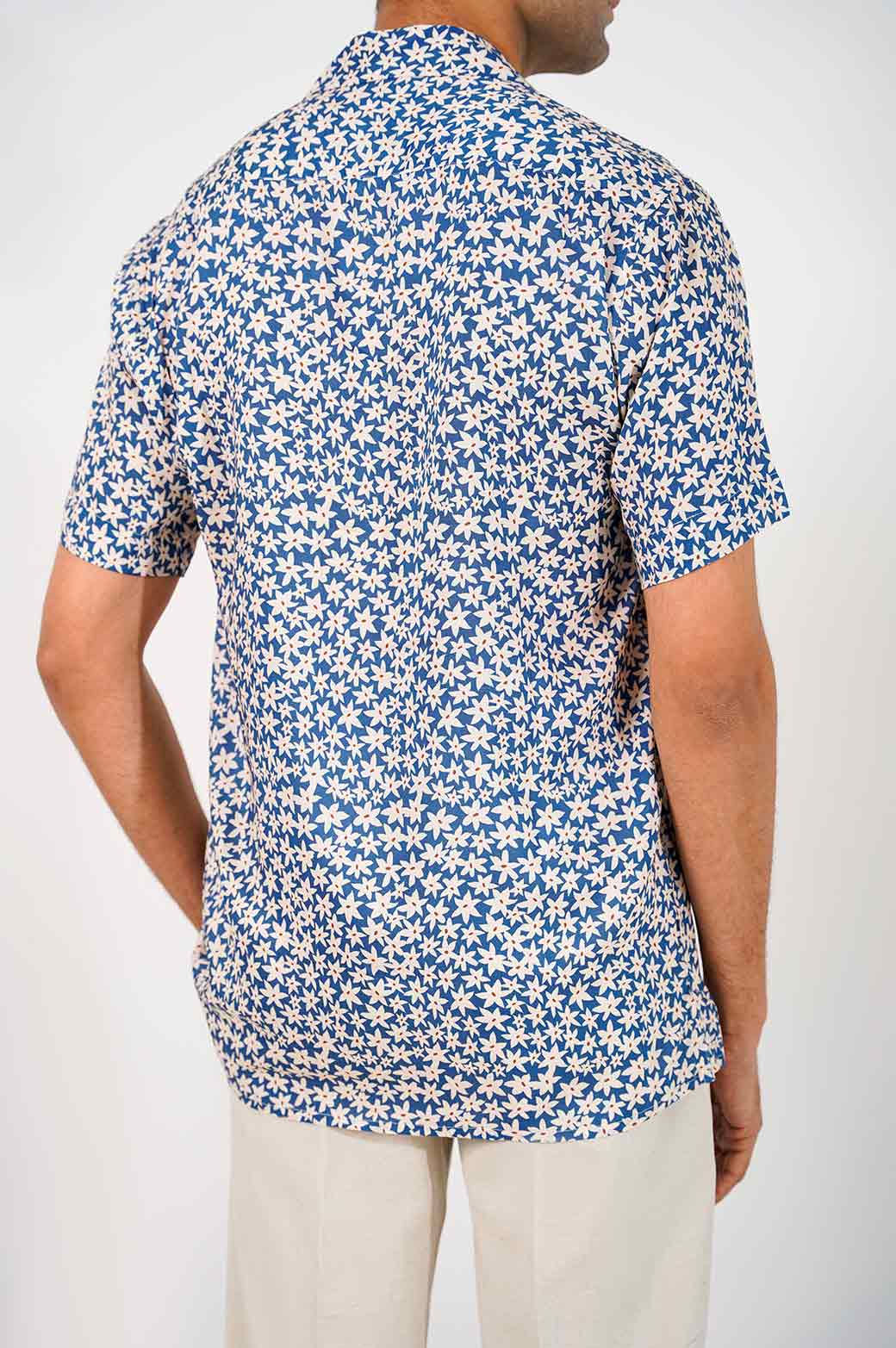 BLUE PRINTED SAFARI SHIRT