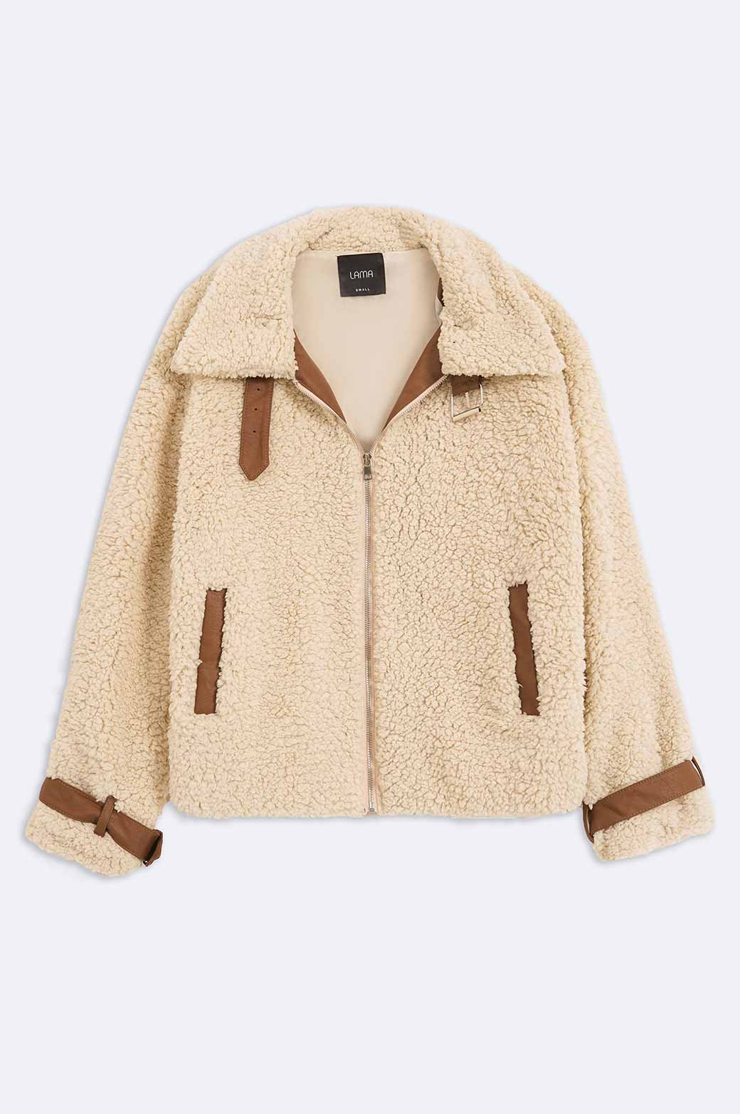 OFF WHITE SOFT SHEARLING JACKET