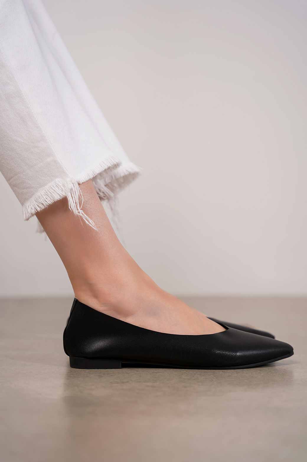 BLACK BASIC BALLERINA PUMPS