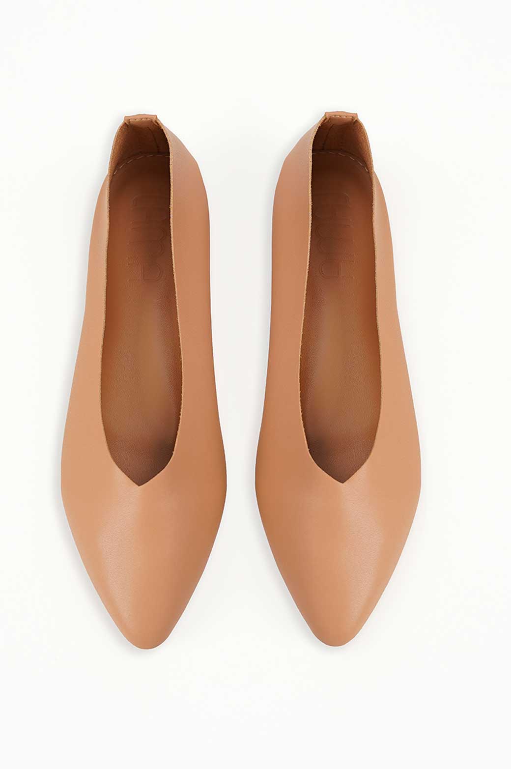 Tan discount ballerina pumps