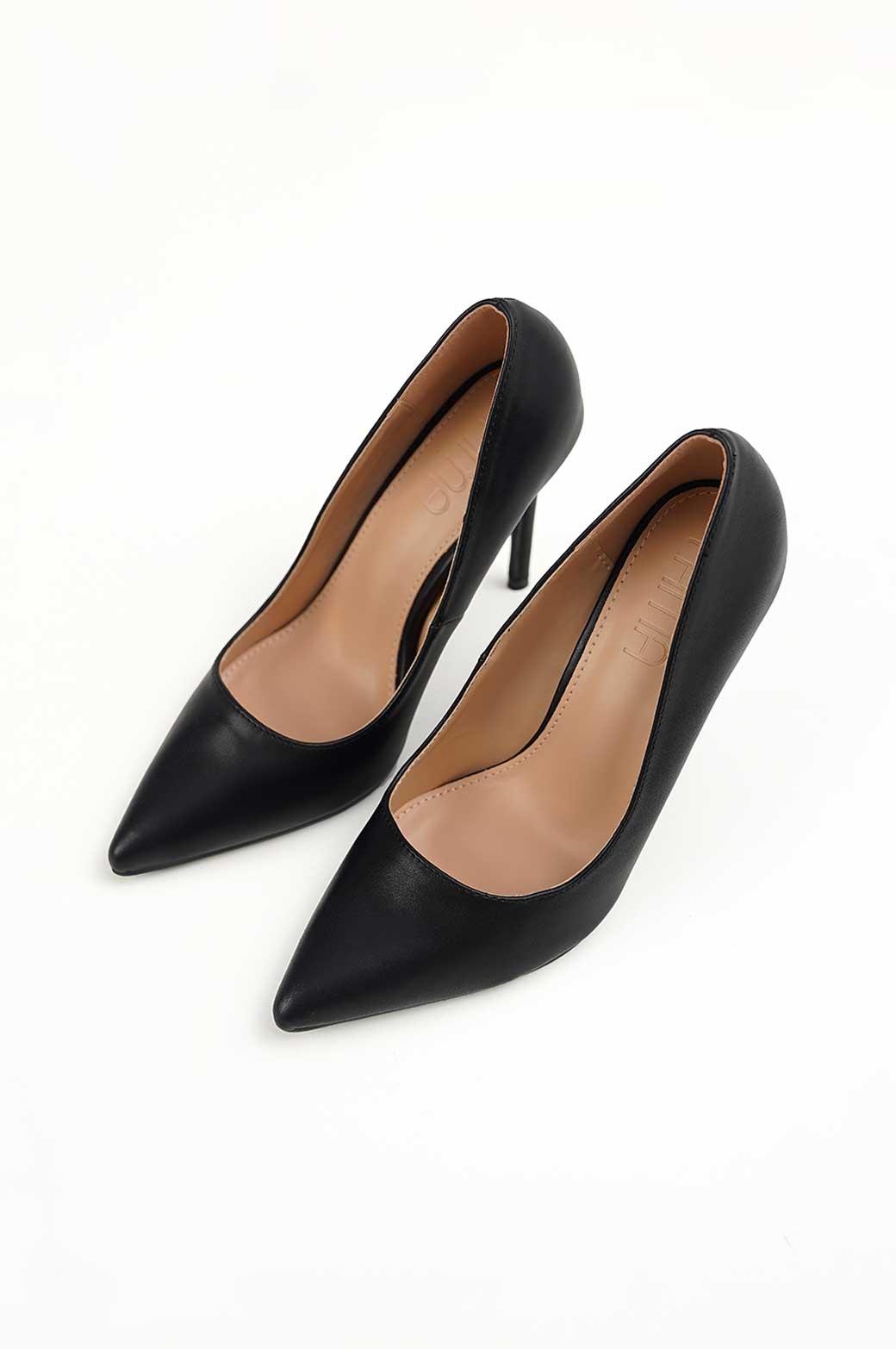 BLACK POINTED STILETTO HEEL