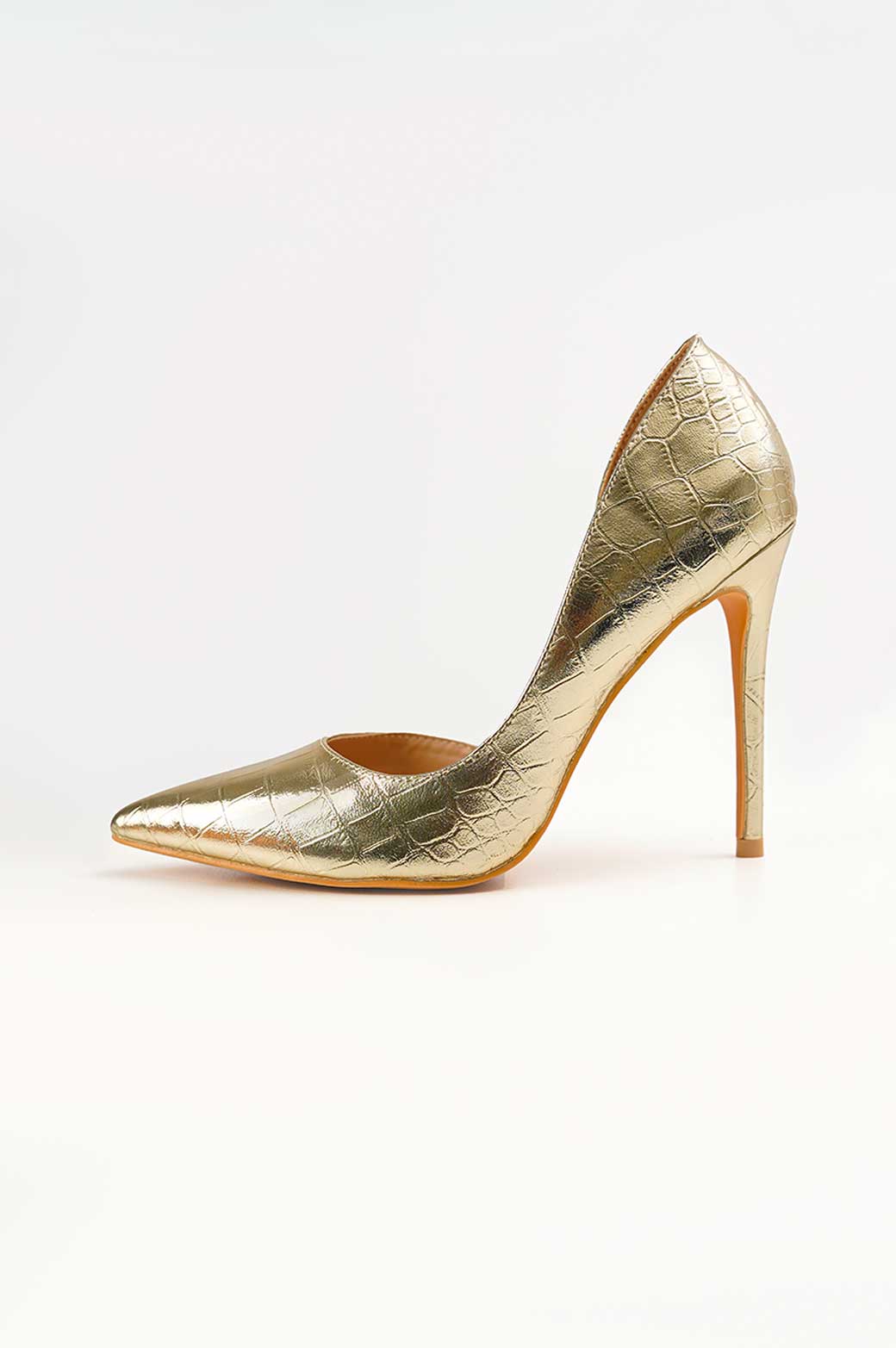 Gold pointed stilettos sale