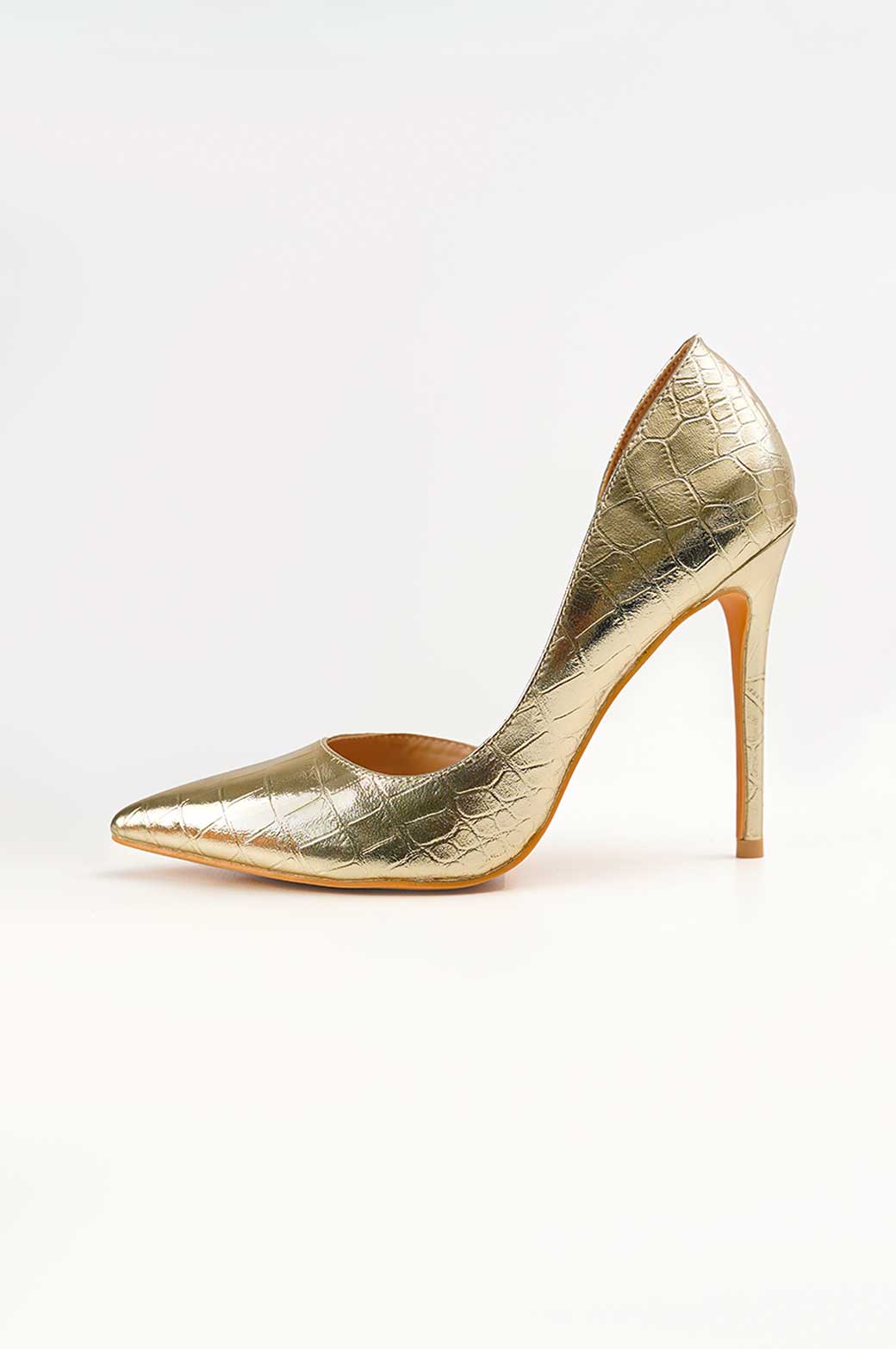 GOLD POINTED HIGH HEEL
