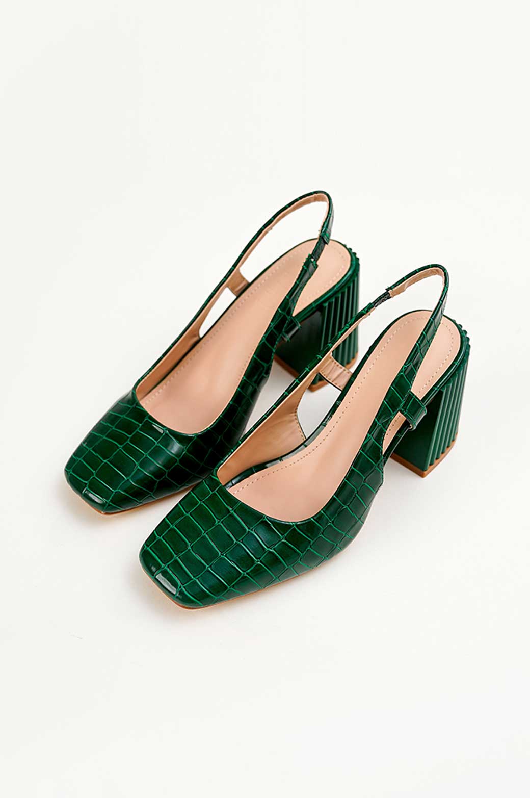 GREEN SLINGBACK HEELS