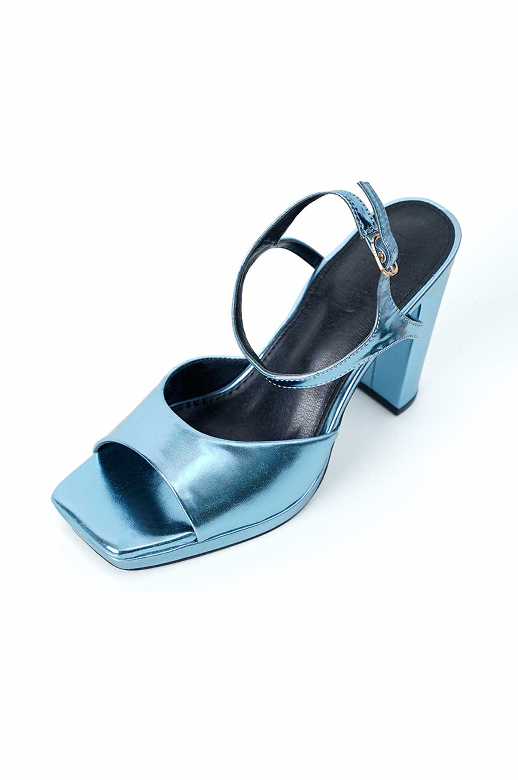 LIGHT BLUE PLATFORM BLOCK HEEL