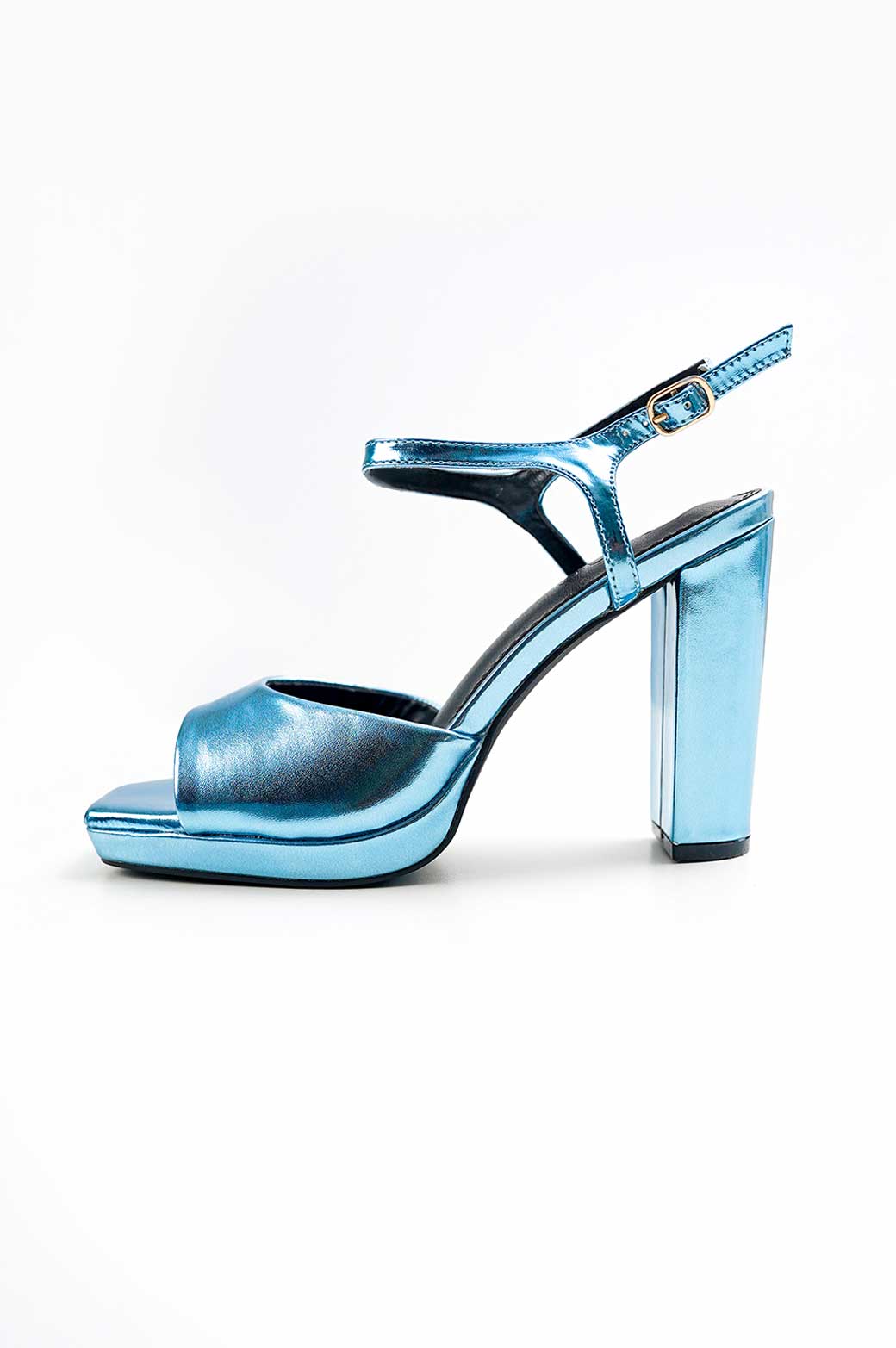 LIGHT BLUE PLATFORM BLOCK HEEL