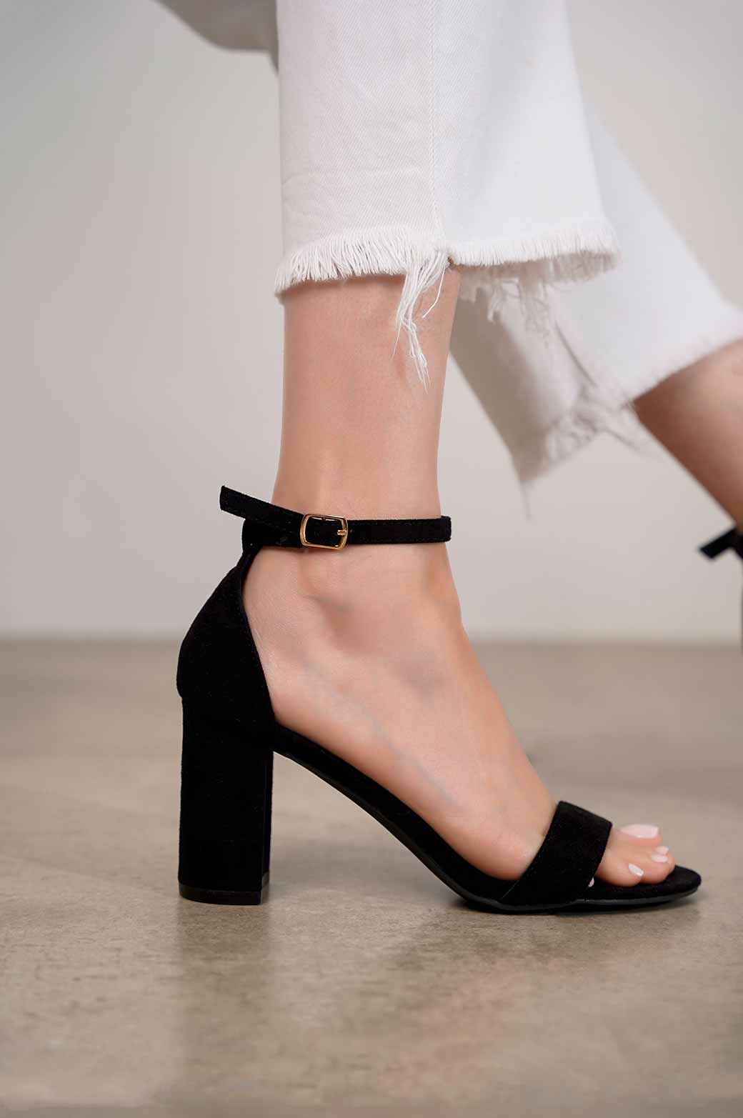 Thin Strap Stiletto Sandals - Nude Patent
