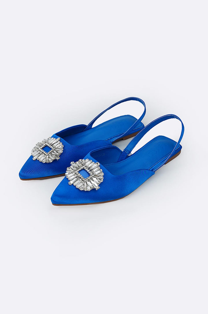 BLUE EMBELLISHED PUMPS