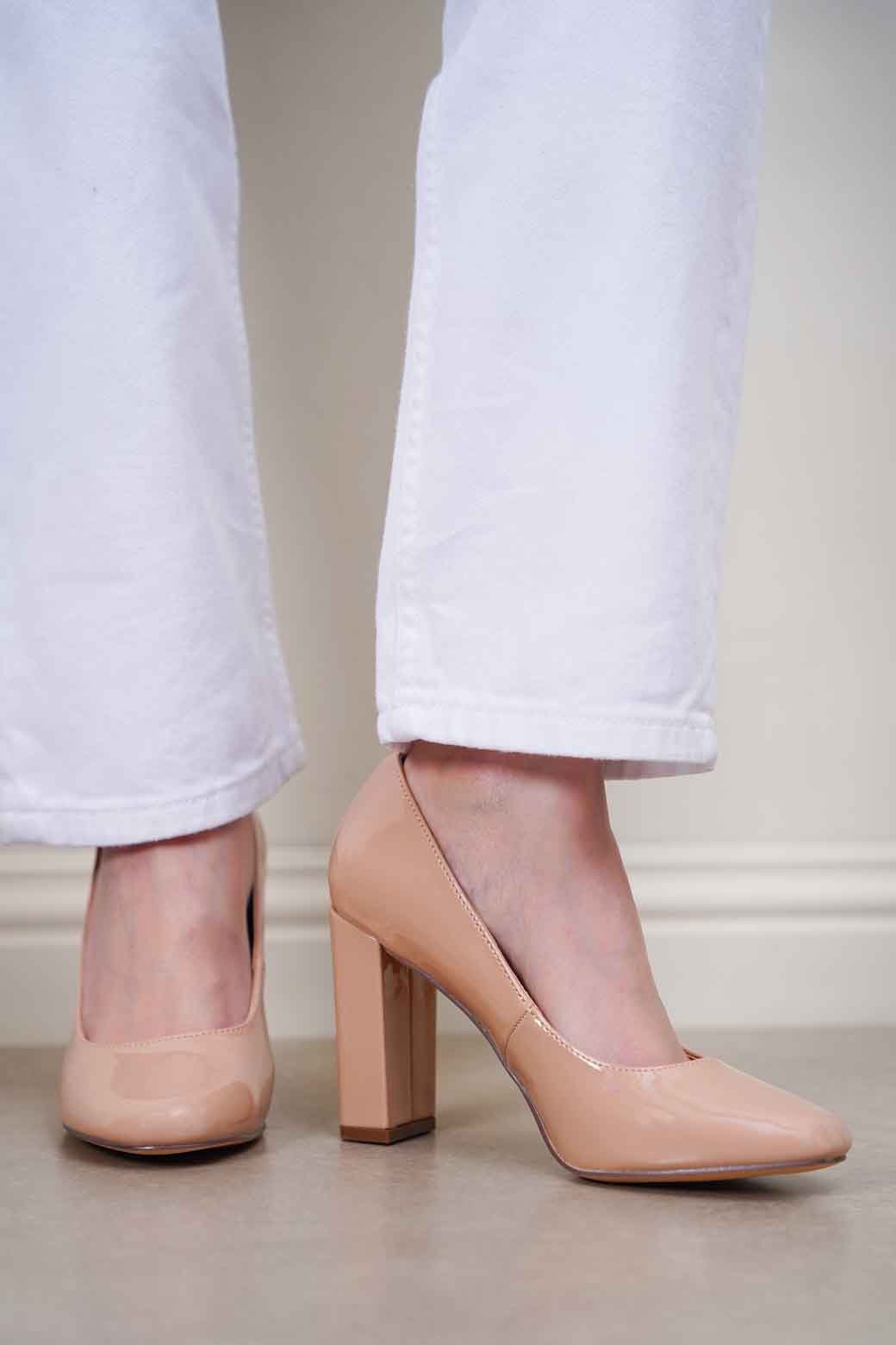 NUDE BASIC BLOCK HEEL