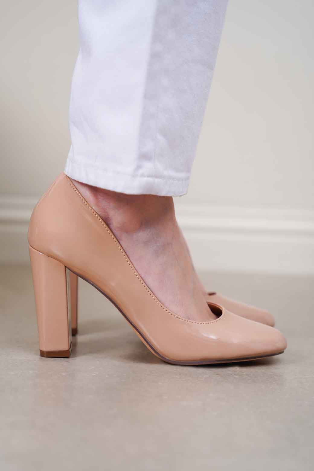 NUDE BASIC BLOCK HEEL