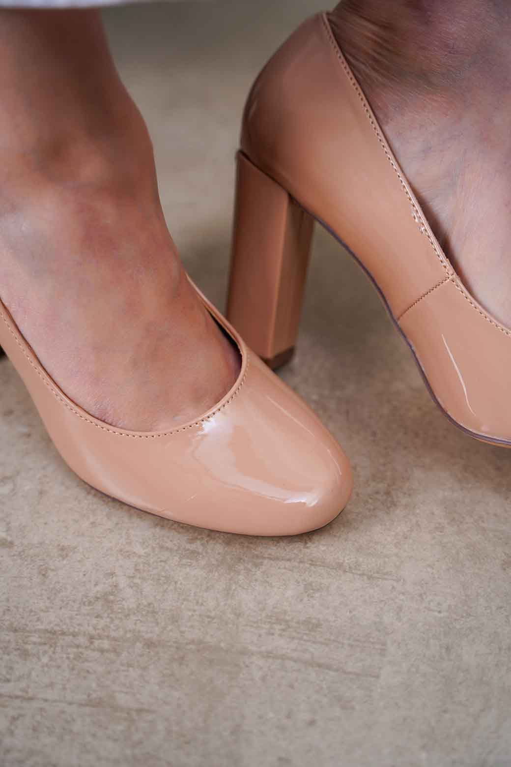 NUDE BASIC BLOCK HEEL